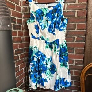 3/$20 deal! Jessica Howard Blue and Green Y2K Floral Midi Dress